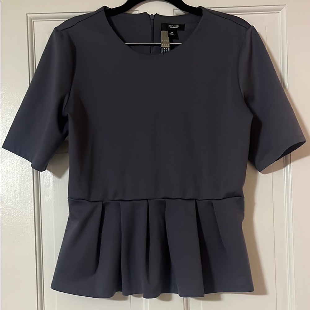 Elegant Gray Peplum Top